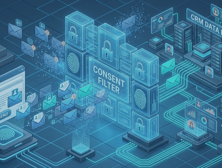 Illustrazione isonometrica B2B che mostra una rete logistica urbana con locker intelligenti, punti di ritiro PUDO e flussi di dati luminosi, ottimizzata per l'e-commerce 2026.