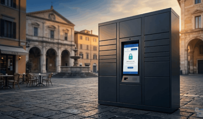 Un armadietto locker in città