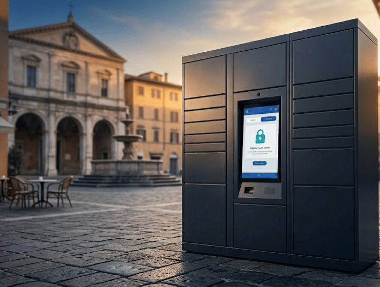 Un armadietto locker in città