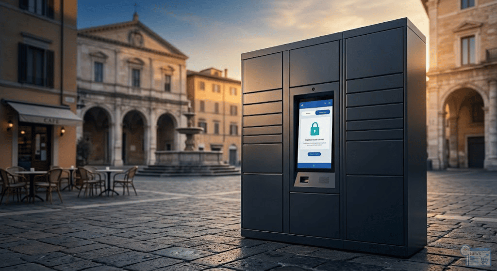 Un armadietto locker in città