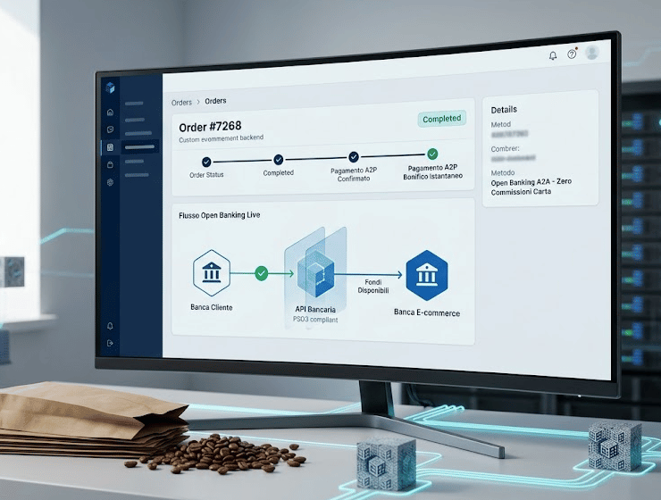 a modern e-commerce platform backend orders management screen, displayed on a high-resolution monitor