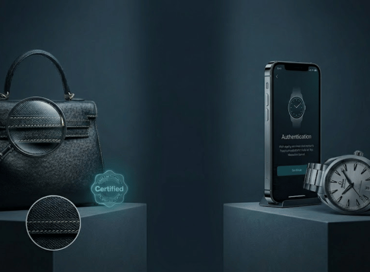 Prodotti di lusso e smartphone con sigillo di certificazione per il mercato del re-commerce e dell'usato