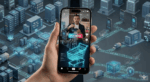 Schermata di smartphone che mostra l'interfaccia di acquisto di TikTok con icone di intelligenza artificiale